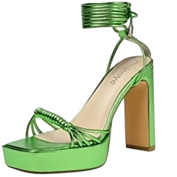 Reitoye Women's Green Gladiator Platform Sandals Size 7 Party/Cocktail - Picture 1 of 7